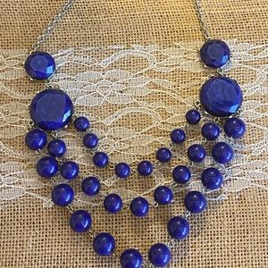 Blue Trendy Boutique Stone Statement Necklace